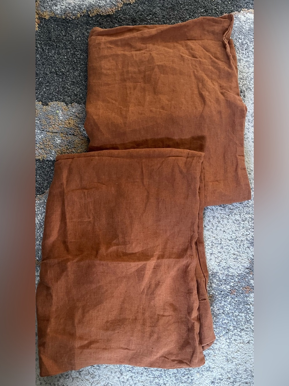 Quince European Linen Pillowcase Set, King (Terracotta) - Picture 3 of 4